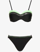 rosse line Bikini Verde-Negru cu Fir Metalic Sutien Întărit și Chiloți Mitelle