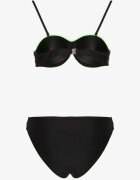 rosse line Bikini Verde-Negru cu Fir Metalic Sutien Întărit și Chiloți Mitelle