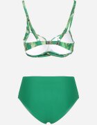 rosse line Bikini Verde Sutien cu Frunze și Chiloți slip cu Inserții din plasă Kinalea