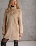 rosse line Blană artificială cu guler tip tunică și închidere elegantă în formă de floare Lireko Bej
