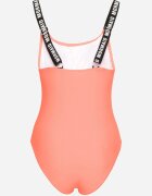 rosse line Costum de baie Portocaliu cu Cupe întărite Decorat cu inscripții Tenera