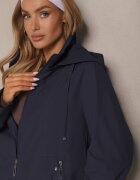 rosse line Geacă Bleumarin în Stil Windbreaker cu Glugă Detașabilă Ndivena
