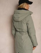 rosse line Geacă Parka Verde cu șnur în talie și glugă Decorată cu pandantiv Zeriena