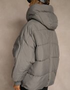 rosse line Geacă Puffer Gri Supradimensionată cu Glugă Mevenassa