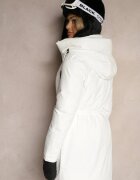 rosse line Jachetă Albă Stil Parka cu șnur elastic și Glugă Semelora