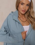 rosse line Jachetă croială boxy Albastră tip parka cu șnur și glugă Sesailis