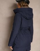 rosse line Jachetă Parka bleumarin cu cordon în talie și cu glugă decorată cu pandantiv Zeriena