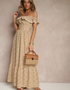 rosse line Rochie Galbenă cu Volănașe Decorative Folanne