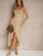 rosse line Rochie Galbenă evazată cu model geometric Otellaria