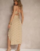 rosse line Rochie Galbenă evazată cu model geometric Otellaria