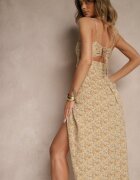 rosse line Rochie Galbenă evazată cu model geometric Otellaria