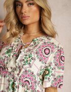 rosse line Rochie Roz din viscoză cu model mozaic Boho Naviera