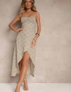 rosse line Rochie Verde cu croială evazată cu model geometric Otellaria