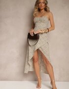 rosse line Rochie Verde cu croială evazată cu model geometric Otellaria