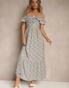 rosse line Rochie Violetă cu Volane Decorative Folanne