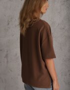 rosse line T-shirt din viscoză decorat cu flori și perle Muvine Maro