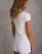 rosse line T-shirt minimalist din vâscoză cu guler tip tunică Osessa Alb
