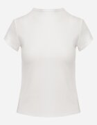 rosse line T-shirt minimalist din vâscoză cu guler tip tunică Osessa Alb