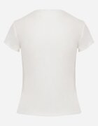 rosse line T-shirt minimalist din vâscoză cu guler tip tunică Osessa Alb