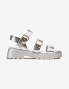  Sandale Argintii cu Platformă Tip Gladiator cu Catarame Wornia