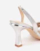  Sandale argintii cu toc stiletto cu barete din zirconiu Sinadel