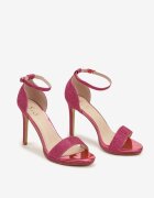  Sandale Fucsia Brocate cu toc stiletto cu prindere în jurul gleznei Mlinaya