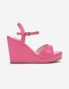  Sandale Fucsia cu talpă compensată înaltă cu baretă Jemmina
