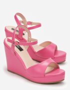  Sandale Fucsia cu talpă compensată înaltă cu baretă Jemmina