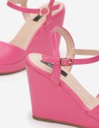  Sandale Fucsia cu talpă compensată înaltă cu baretă Jemmina