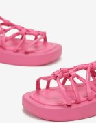  Sandale Fucsia cu talpă plată legate pe gambă Evika