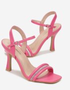  Sandale fucsia cu toc cui decorate cu strasuri Aslima