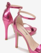  Sandale Fucsia Elegante cu toc stiletto cu vârf rotund Yemaria