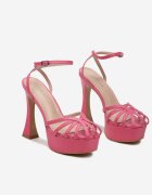  Sandale Fucsia închise în jurul gleznei cu platformă și toc cui Iolanta