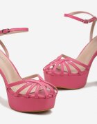  Sandale Fucsia închise în jurul gleznei cu platformă și toc cui Iolanta