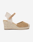  Sandale Maro Espadrile pe pană decorate cu împletitură Killasia