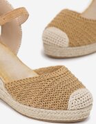  Sandale Maro Espadrile pe pană decorate cu împletitură Killasia