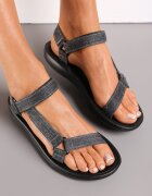  Sandale Negre cu Baretă cu Velcro Lorarand