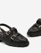 Sandale Negre cu Catarame Decorative Esmarase