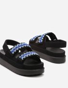  Sandale Negre cu platformă închise cu velcro Nleira