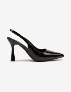  Sandale Negre Lăcuite cu toc cui tip slingback Ulios