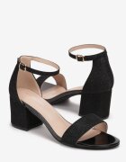  Sandale Negre Sclipitoare cu toc bloc Eloisee