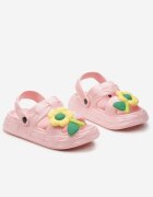  Sandale Roz cu Baretă la Călcâi și Floare Decorativă Qiara