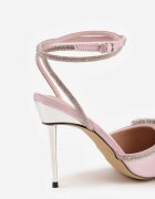  Sandale Roz cu toc stiletto cu fundă din zirconiu Oriphosise
