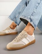 seastar Adidași Bej închis cu talpă de cauciuc Decorați cu dungi Emidi