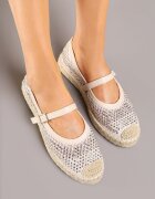 seastar Espadrile Bej împodobite cu împletitură și căpută ajurată Rinelona