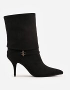 sergio todzi Botine cu toc stiletto cu carâmb răsfrânt și aplicație elegantă pe curea Metellus Negre
