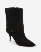 sergio todzi Botine cu toc stiletto cu carâmb răsfrânt și aplicație elegantă pe curea Metellus Negre