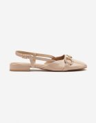 sergio todzi Sandale Bej Lăcuite Slingback Decorate cu Aplicație Metalică Sonoriana