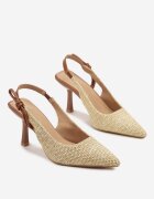 sergio todzi Sandale Maro-bej pe Toc Stiletto Tip Slingback Decorate cu împletituri Pulvia