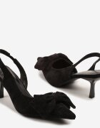 sergio todzi Sandale Negre cu toc stiletto Slingback cu Fundă Sunaiel